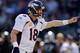 OAKLAND, CA - DECEMBER 29: Peyton Manning #18 of the Denver Broncos shots instructions to his team during their game against the Oakland Raiders at O.co Coliseum on December 29, 2013 in Oakland, California. (Photo by Ezra Shaw/Getty Images)