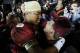 Jan 6, 2014; Pasadena, CA, USA; Florida State Seminoles head coach Jimbo Fisher (right) celebrates with Jameis Winston (5) after defeating the Auburn Tigers 34-31 in the 2014 BCS National Championship game at the Rose Bowl. Mandatory Credit: Matthew Emmo