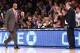 Dec. 21, 2012; New York, NY, USA; New York Knicks head coach Mike Woodson walks off the court past Chicago Bulls head coach Tom Thibodeau after being ejected from the game during the second half at Madison Square Garden. Bulls won 110-106. Mandatory Credi
