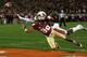 PASADENA, CA - JANUARY 06: Cornerback Chris Davis #11 of the Auburn Tigers Wide interferes with receiver Rashad Greene #80 of the Florida State Seminoles and is called for a penalty in the fourth quarter of the 2014 Vizio BCS National Championship Game a