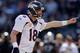 OAKLAND, CA - DECEMBER 29: Peyton Manning #18 of the Denver Broncos shots instructions to his team during their game against the Oakland Raiders at O.co Coliseum on December 29, 2013 in Oakland, California. (Photo by Ezra Shaw/Getty Images)