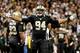 Dec 8, 2013; New Orleans, LA, USA; New Orleans Saints defensive end Cameron Jordan (94) reacts during the second half of a game at Mercedes-Benz Superdome. The Saints defeated the Panthers 31-13. Mandatory Credit: Derick E. Hingle-USA TODAY Sports