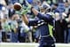 Nov 17, 2013; Seattle, WA, USA; Seattle Seahawks wide receiver Percy Harvin (11) catches a pass during pre game warm ups prior to the game against the Minnesota Vikings at CenturyLink Field. Mandatory Credit: Steven Bisig-USA TODAY Sports