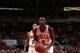 CHICAGO, IL - OCTOBER 21: Luol Deng #9 of the Chicago Bulls shoots a foul shot against the Milwaukee Bucks during the NBA preseason game on October 21, 2013 at the United Center in Chicago, Illinois. NOTE TO USER: User expressly acknowledges and agrees th
