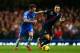 LONDON, ENGLAND - DECEMBER 14: Juan Mata of Chelsea is marked by Stuart O'Keefe of Crystal Palace during the Barclays Premier League match between Chelsea and Crystal Palace at Stamford Bridge on December 14, 2013 in London, England. (Photo by Paul Gilham