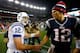 FOXBORO, MA - NOVEMBER 18: Andrew Luck #12 of the Indianapolis Colts shakes hands with Tom Brady #12 of the New England Patriots following their game on November 18, 2012 at Gillette Stadium in Foxboro, Massachusetts. (Photo by Jared Wickerham/Getty Ima