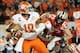 Jan 3, 2014; Miami Gardens, FL, USA; Clemson Tigers quarterback Tajh Boyd (10) throws a pass from the end zone against Ohio State Buckeyes during the first half in the 2014 Orange Bowl college football game at Sun Life Stadium. Mandatory Credit: Steve Mit