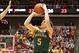 Jan 7, 2014; Ames, IA, USA; Baylor Bears guard Brady Heslip (5) shoots the ball during the first half against the Iowa State Cyclones at James H. Hilton Coliseum. Mandatory Credit: Reese Strickland-USA TODAY Sports