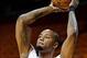 Jan 7, 2014; Miami, FL, USA; Miami Heat power forward Rashard Lewis warms up prior to the game against the New Orleans Pelicans at American Airlines Arena. Mandatory Credit: Steve Mitchell-USA TODAY Sports