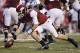 FAYETTEVILLE, AR - SEPTEMBER 28: Brandon Allen #10 of the Arkansas Razorbacks chases a fumbled snap against the Texas A&M Aggies at Razorback Stadium on September 28, 2013 in Fayetteville, Arkansas. The Aggies defeated the Razorbacks 45-33. (Photo by W