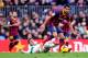 BARCELONA, SPAIN - JANUARY 05: Martin Montoya of FC Barcelona duels for the ball with Ruben Perez of Elche FC during the La Liga match between FC Barcelona and Elche FC at Camp Nou on January 5, 2014 in Barcelona, Spain. (Photo by David Ramos/Getty Imag