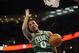 Jan 5, 2014; Oklahoma City, OK, USA; Boston Celtics point guard Avery Bradley (0) dunks the ball against the Oklahoma City Thunder during the first quarter at Chesapeake Energy Arena. Mandatory Credit: Mark D. Smith-USA TODAY Sports