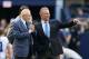 Nov 3, 2013; Arlington, TX, USA; Dallas Cowboys owner Jerry Jones (left) with his son, executive vice president Stephen Jones prior to the game against the Minnesota Vikings at AT&T Stadium. Mandatory Credit: Matthew Emmons-USA TODAY Sports