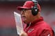 GLENDALE, AZ - DECEMBER 08: Head coach Bruce Arians of the Arizona Cardinals watches from the sidelines during the NFL game against the St. Louis Rams at the University of Phoenix Stadium on December 8, 2013 in Glendale, Arizona. The Cardinals defeated t