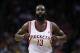 Jan 8, 2014; Houston, TX, USA; Houston Rockets shooting guard James Harden (13) reacts after scoring a basket during the third quarter against the Los Angeles Lakers at Toyota Center. Mandatory Credit: Andrew Richardson-USA TODAY Sports