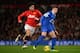 MANCHESTER, ENGLAND - DECEMBER 04: Marouane Fellaini of Manchester United competes with Ross Barkley of Everton during the Barclays Premier League match between Manchester United and Everton at Old Trafford on December 4, 2013 in Manchester, England. (P
