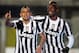 BERGAMO, ITALY - DECEMBER 22: Arturo Vidal (L) and Paul Pogba of Juventus celebrate the 4th goal during the Serie A match between Atalanta BC and Juventus at Stadio Atleti Azzurri d'Italia on December 22, 2013 in Bergamo, Italy. (Photo by Maurizio Lagan