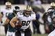 Jan 4, 2014; Philadelphia, PA, USA; New Orleans Saints tight end Jimmy Graham (80) carries the ball during the first quarter against the Philadelphia Eagles during the 2013 NFC wild card playoff football game at Lincoln Financial Field. Mandatory Credit:
