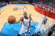 OKLAHOMA CITY, OK - JANUARY 2: Kevin Durant #35 of the Oklahoma City Thunder shoots against the Brooklyn Nets on January 2, 2014 at the Chesapeake Energy Arena in Oklahoma City, Oklahoma. NOTE TO USER: User expressly acknowledges and agrees that, by downl