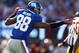 EAST RUTHERFORD, NJ - OCTOBER 21: Hakeem Nicks #88 of the New York Giants celebrates the first down in the second quarter against the Washington Redskins on October 21, 2012 at MetLife Stadium in East Rutherford, New Jersey. (Photo by Elsa/Getty Image