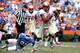 GAINESVILLE, FL - NOVEMBER 30: Kelvin Benjamin #1 of the Florida State Seminoles runs for a touchdown during the game against the Florida Gators on November 30, 2013 in Gainesville, Florida. (Photo by Sam Greenwood/Getty Images)