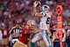 SAN FRANCISCO, CA - NOVEMBER 10: Greg Olsen #88 of the Carolina Panthers makes the catch but gets pushed out of bounds by Dan Skuta #51 of the San Francisco 49ers for an incomplete pass during the fourth quarter at Candlestick Park on November 10, 2013 i