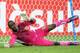 DURBAN, SOUTH AFRICA - FEBRUARY 02: Soumaila Diakite, goal keeper of Mali, saves a shot from Dean Furman of South Africa during the 2013 African Cup of Nations Quarter-Final match between South Africa and Mali at Moses Mahbida Stadium on February 02, 2013