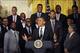 Jan 28, 2013; Washington, DC, USA; United States president Barack Obama speaks during a visit to honor the NBA champion Miami Heat at the White House. Mandatory Credit: Jack Gruber-USA TODAY