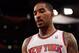 May 16, 2013; New York, NY, USA; New York Knicks shooting guard J.R. Smith (8) during the fourth quarter against the Indiana Pacers in game 5 of the second round of the 2013 NBA Playoffsat Madison Square Garden. Knicks won 85-75. Mandatory Credit: Anth