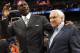 CHARLOTTE, NC - DECEMBER 14: Michael Jordan, with Dean Smith by his side, is inducted into the North Carolina Sports Hall of Fame on December 14, 2010 as his Charlotte Bobcats take on the Toronto Raptors at Time Warner Cable Arena in Charlotte, North Car