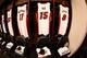 NEW YORK, NY - JANUARY 10: Chris Andersen #11, Mario Chalmers #15 and Michael Beasley #8 of the Miami Heat jerseys hang in their locker prior to a game at the Barclays Center on January 10, 2014 in the Brooklyn borough of New York City. NOTE TO USER: Us