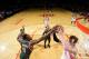 HOUSTON, TX - FEBRUARY 27: Omer Asik #3 of the Houston Rockets rebounds against Larry Sanders #8 of the Milwaukee Bucks on February 27, 2013 at the Toyota Center in Houston, Texas. NOTE TO USER: User expressly acknowledges and agrees that, by downloading