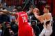 ATLANTA, GA - JANUARY 10: Ronnie Brewer #10 of the Houston Rockets defends against Kyle Korver #26 of the Atlanta Hawks at Philips Arena on January 10, 2014 in Atlanta, Georgia. NOTE TO USER: User expressly acknowledges and agrees that, by downloading a