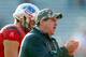 PISCATAWAY, NJ - NOVEMBER 16: Defensive coordinator Dave Cohen of the Rutgers Scarlet Knights yells to his team during a time out in the fourth quarter against the Cincinnati Bearcats in a game at High Point Solutions Stadium on November 16, 2013 in Pisc
