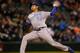SEATTLE, WA - SEPTEMBER 24: Starting pitcher Bruce Chen #52 of the Kansas City Royals pitches in the first inning against the Seattle Mariners at Safeco Field on September 24, 2013 in Seattle, Washington. (Photo by Otto Greule Jr/Getty Images)