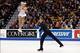 Jan 11, 2014; Boston, MA, USA; Caydee Denney and John Coughlin perform during the pairs free skate at the U.S. Figure Skating Championships at TD Garden. Mandatory Credit: Winslow Townson-USA TODAY Sports