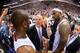 MIAMI, FL - JUNE 20: Gregg Popovich of the San Antonio Spurs congratulates Dwyane Wade #3 and LeBron James #6 of the Miami Heat in Game Seven of the 2013 NBA Finals on June 20, 2013 at American Airlines Arena in Miami, Florida. NOTE TO USER: User express