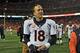 KANSAS CITY, MO - DECEMBER 01: Quarterback Peyton Manning #18 of the Denver Broncos walks off the field after beating the Kansas City Chiefs on December 1, 2013 at Arrowhead Stadium in Kansas City, Missouri. Denver beat Kansas City 35-28. (Photo by Pet