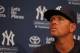 CHICAGO, IL - AUGUST 05: Alex Rodriguez #13 of the New York Yankees speaks to the media before the Yankees take on the Chicago White Sox at U.S. Cellular Field on August 5, 2013 in Chicago, Illinois. (Photo by Jonathan Daniel/Getty Images)