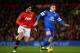 MANCHESTER, ENGLAND - DECEMBER 04: Marouane Fellaini of Manchester United competes with Ross Barkley of Everton during the Barclays Premier League match between Manchester United and Everton at Old Trafford on December 4, 2013 in Manchester, England. (P
