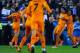 BARCELONA, SPAIN - JANUARY 12: Pepe (2nd L) of Real Madrid CF celebrates with his team-mate Marcelo Vieira of Real Madrid CF after scoring the opening goal during the La Liga match between RCD Espanyol and Real Madrid CF at Cornella-El Prat Stadium on Ja