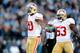 CHARLOTTE, NC - JANUARY 12: Perrish Cox #20 of the San Francisco 49ers reacts after a play in the fourth quarter against the Carolina Panthers during the NFC Divisional Playoff Game at Bank of America Stadium on January 12, 2014 in Charlotte, North Caroli