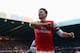 NEWCASTLE UPON TYNE, ENGLAND - DECEMBER 29: Olivier Giroud of Arsenal celebrates scoring the opening goal during the Barclays Premier League match between Newcastle United and Arsenal at St James' Park on December 29, 2013 in Newcastle upon Tyne, England