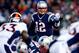 FOXBORO, MA - NOVEMBER 24: Quarterback Tom Brady #12 of the New England Patriots calls a play against the Denver Broncos during a game at Gillette Stadium on November 24, 2013 in Foxboro, Massachusetts. (Photo by Jared Wickerham/Getty Images)
