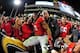 ATLANTA, GA - NOVEMBER 30: Todd Gurley #3 of the Georgia Bulldogs celebrates with fans after the game against the Georgia Tech Yellow Jackets at Bobby Dodd Stadium on November 30, 2013 in Atlanta, Georgia. (Photo by Scott Cunningham/Getty Images)