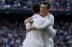 MADRID, SPAIN - NOVEMBER 09: Cristiano Ronaldo of Real Madrid CF celebrates scoring their opening goal with teammate Gareth Bale during the La Liga match between Real Madrid CF and Real Sociedad de Futbol at Estadio Santiago Bernabeu on November 9, 2013