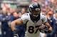 Dec 22, 2013; Houston, TX, USA; Denver Broncos wide receiver Eric Decker (87) runs after a catch against the Houston Texans during the first half at Reliant Stadium. Mandatory Credit: Thomas Campbell-USA TODAY Sports