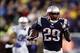Jan 11, 2014; Foxborough, MA, USA; New England Patriots running back LeGarrette Blount (29) runs against the Indianapolis Colts in the second half during the 2013 AFC divisional playoff football game at Gillette Stadium. Mandatory Credit: Mark L. Baer-USA