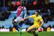 BIRMINGHAM, ENGLAND - JANUARY 04: Christian Benteke of Aston Villa is closed down by Harry Maguire of Sheffield United during the Budweiser FA Cup third round match between Aston Villa and Sheffield United at Villa Park on January 4, 2014 in Birmingham, E