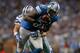 DETROIT, MI - OCTOBER 27: Brandon Pettigrew #87 of the Detroit Lions makes a play against the Dallas Cowboys at Ford Field on October 27, 2013 in Detroit, Michigan. (Photo by Gregory Shamus/Getty Images)
